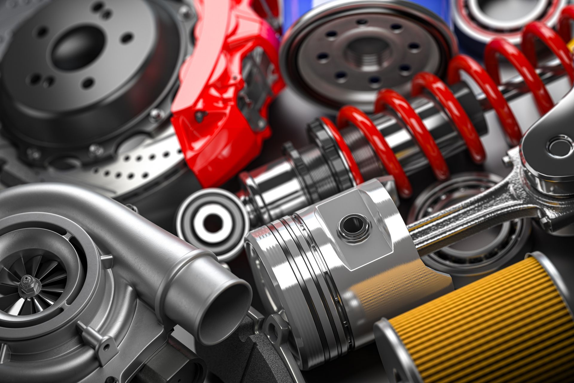 Close up of car parts