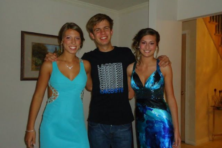 Kelsey Kramer and brother Kyle Kramer with a friend at a formal event