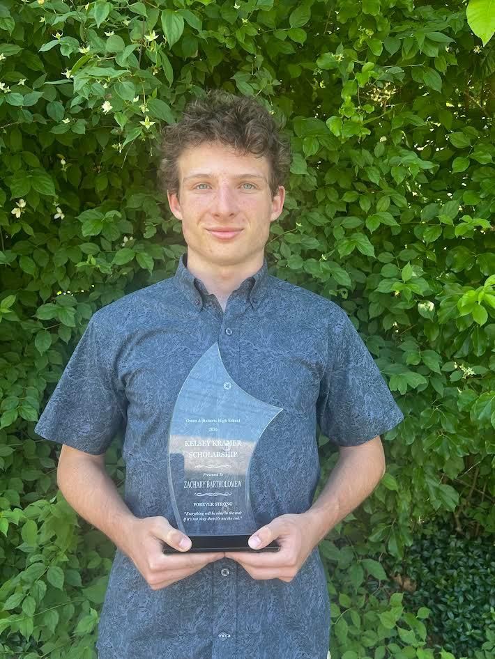 Zachary Bartholomew 2026 Kelsey's Legacy Scholarship recipient at Owen J. Roberts High School