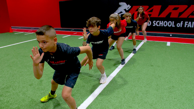 Young athletes at Parisi Speed School kids program supported by Kelsey's Legacy Foundation