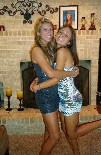 Kelsey Kramer with a friend at her 16th birthday celebration