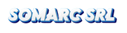 Logo SOMARG SRL in lettere bianche a bolla con ombra blu.
