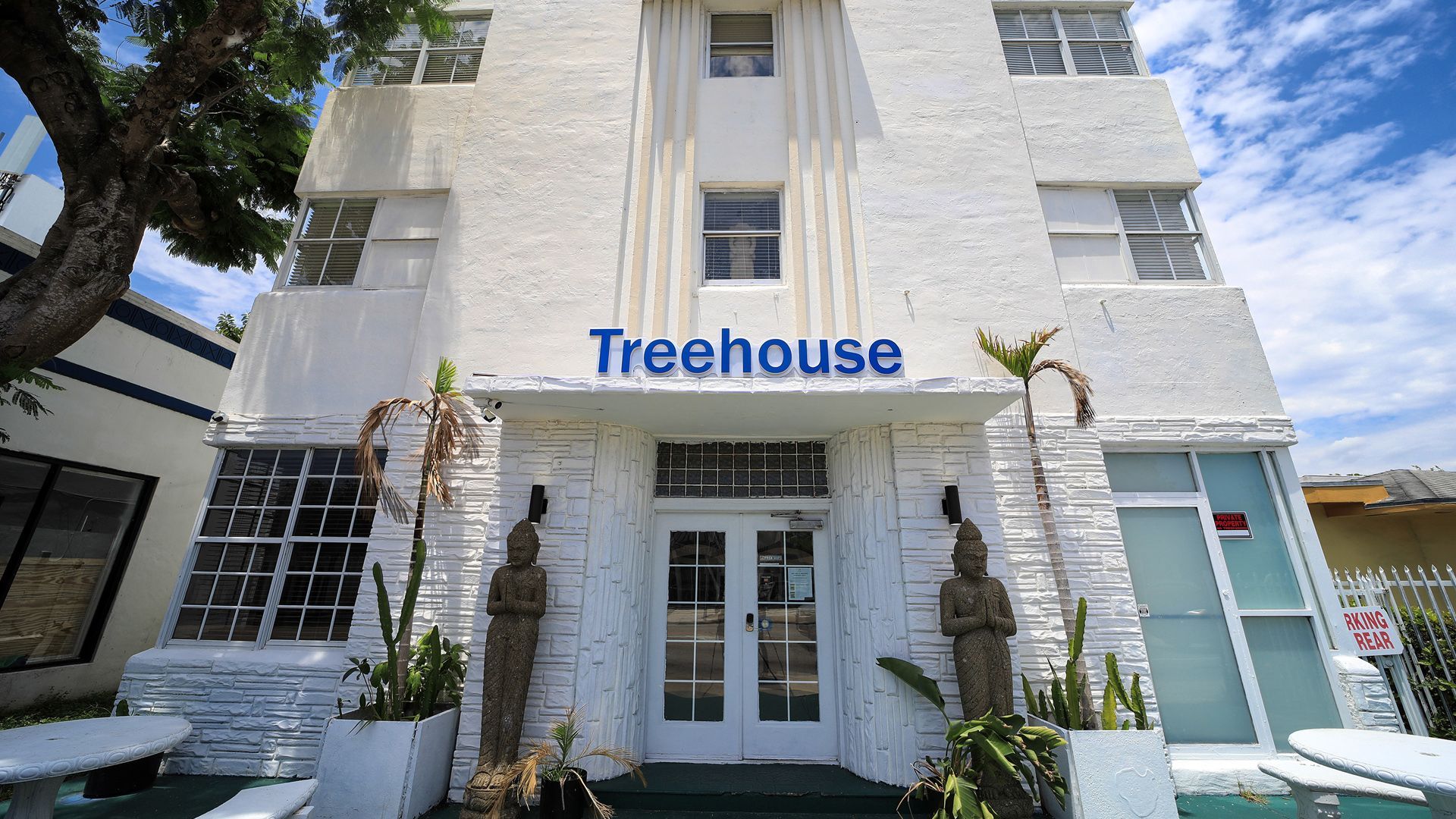 White building with
