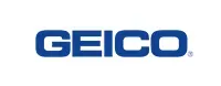GEICO logo in blue letters on a white background