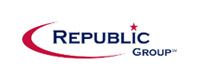 Republic Group logo in blue and red on a white background