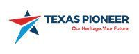 Texas Pioneer logo with blue and red star, and tagline “Our Heritage. Your Future.”