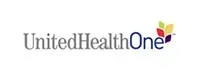 UnitedHealthOne logo with gray text and a multicolored leaf icon