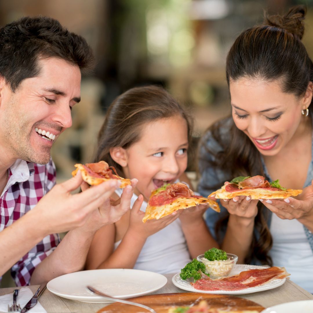 family eating out