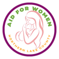 A logo for aid for women northern lake county