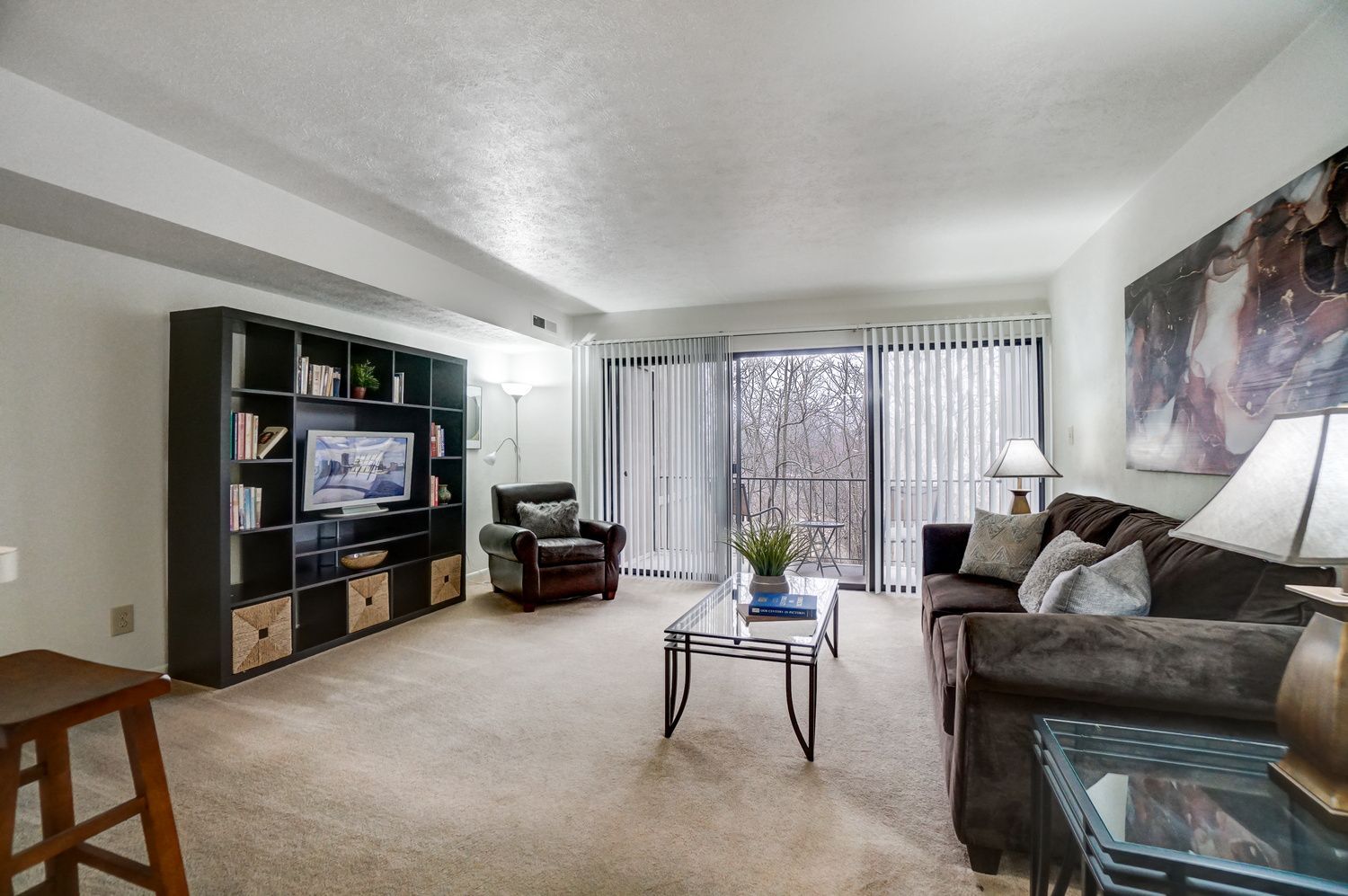 Living Room in a Campus View Apartment