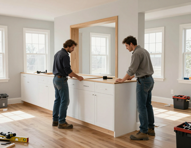 Interior remodeling work in progress