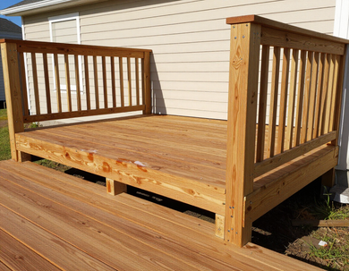 New residential deck being built