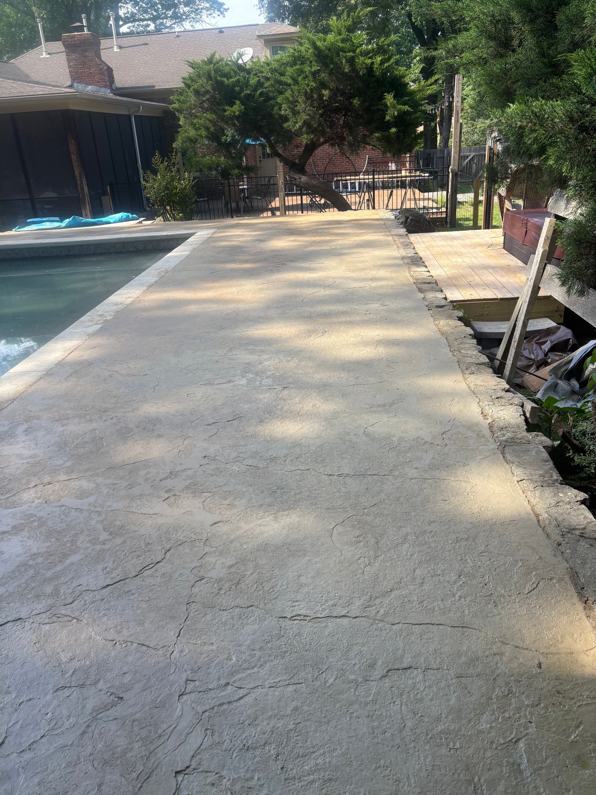 Cracked concrete pool deck in germantown, tn