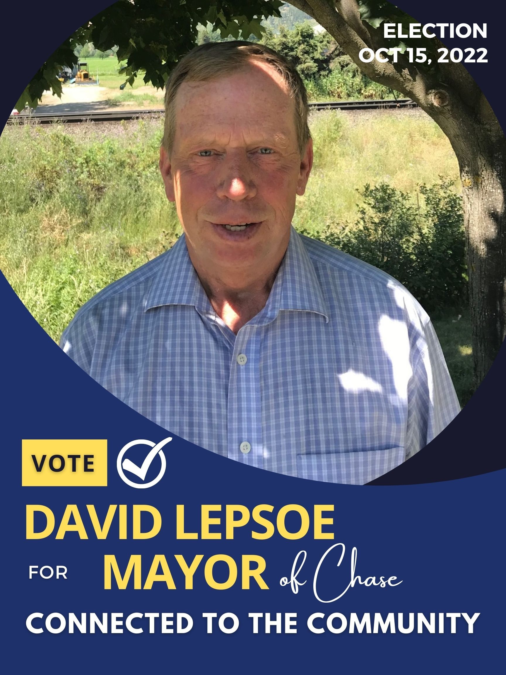 Professional Graphic Design in British Columbia - David Lepsoe mayoral campaign promotional poster with election information