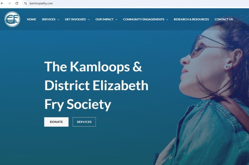 Completed WordPress website redesign for Kamloops Elizabeth Fry Society - new homepage design by Elite Marketing Projects