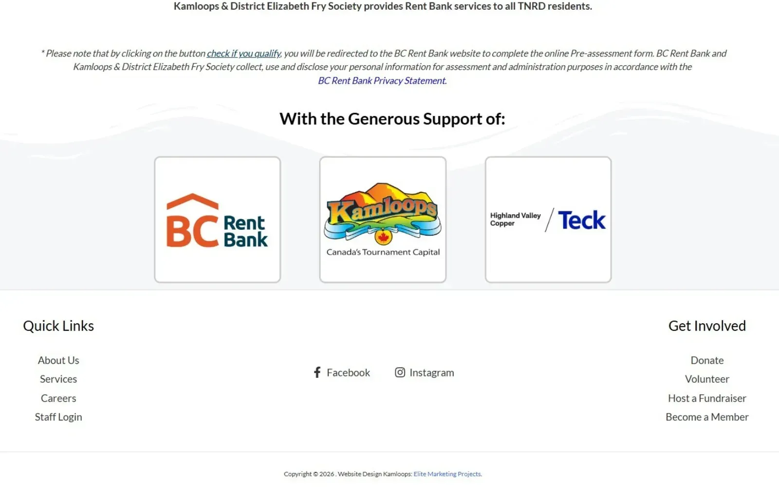 Professional website design example showing a sponsor and partner logos section with supporting organization branding
