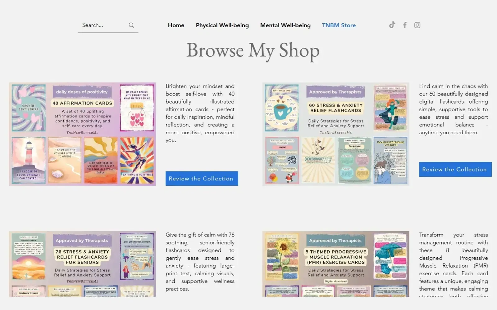 Custom shop page integrating an external Etsy storefront directly into the site's branded layout
