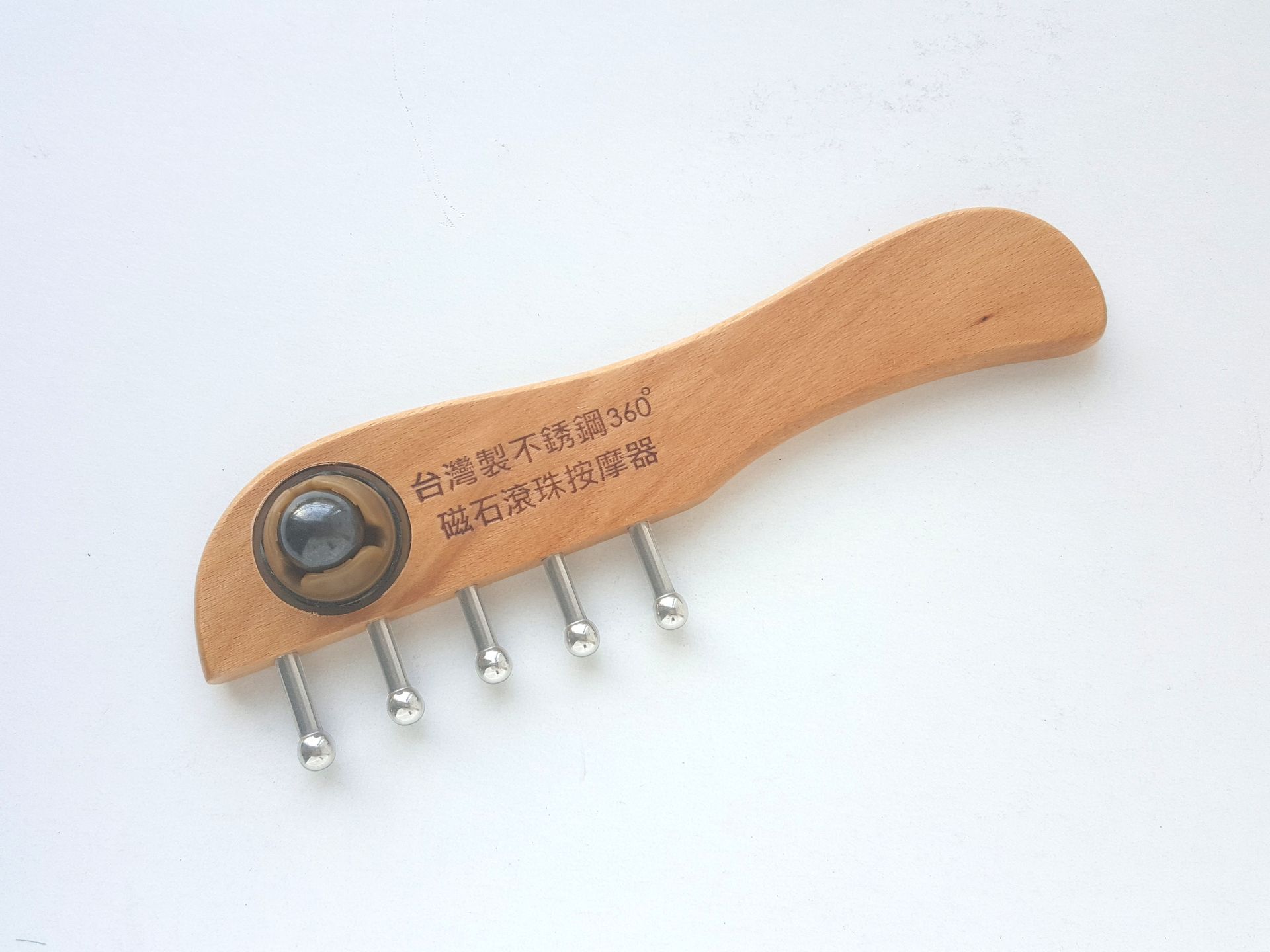 無痕刮痧板長梳5釘(附按摩球)