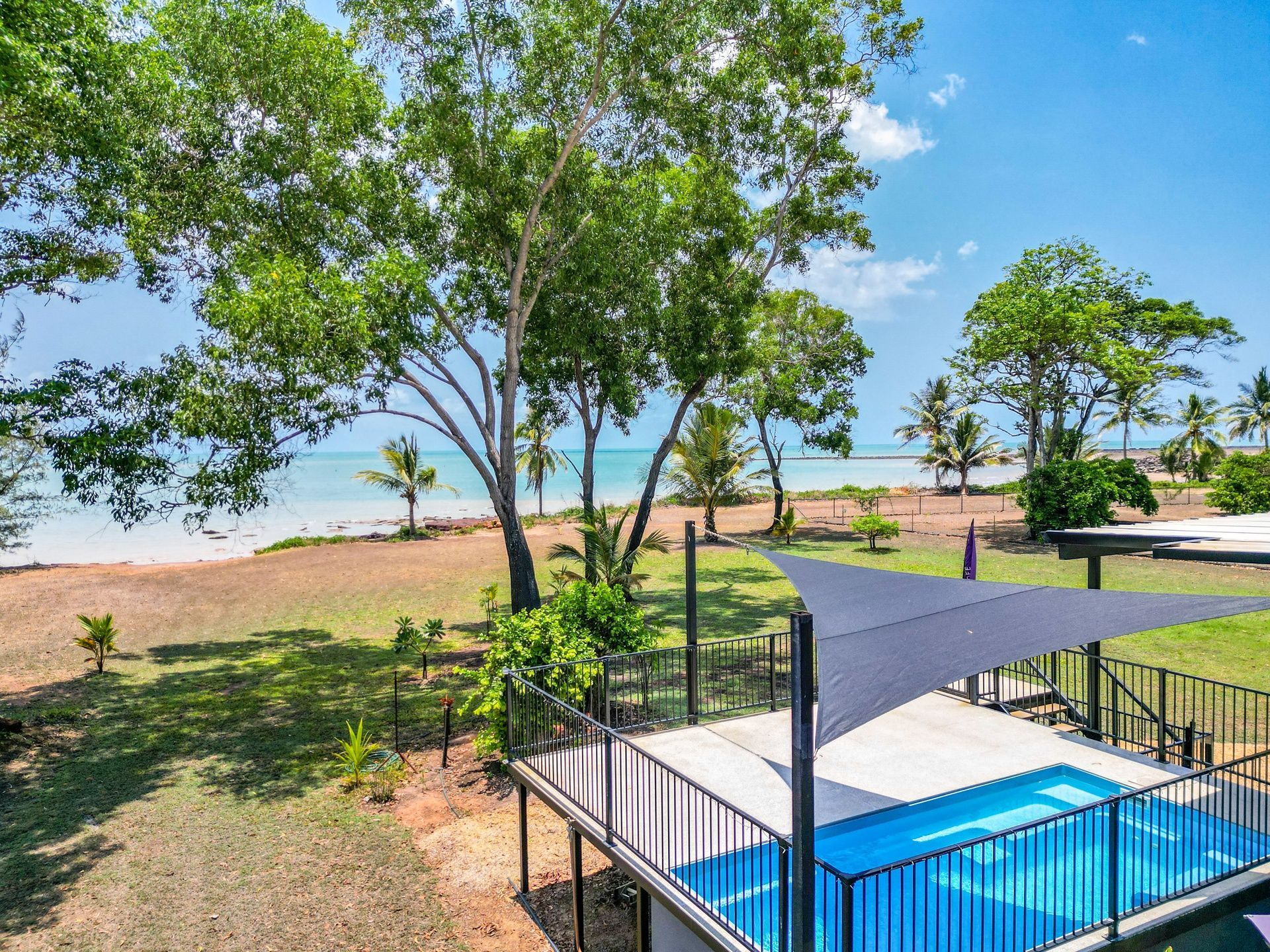 Skippers plunge pool with waterfront views.