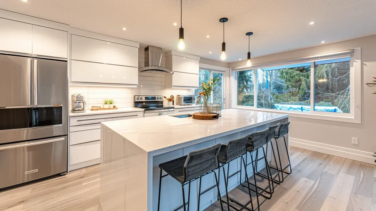 Contemporary Vancouver kitchen renovation including granite countertop replacement, tile flooring installation, and full-service remodeling execution.
Residential Vancouver kitchen remodel displaying marble surfaces, cabinet refacing, and LED lighting integration.
High-end kitchen remodeling Vancouver BC featuring quartz slab installation, custom cabinetry millwork, and open-plan kitchen design.
Vancouver BC kitchen renovation showcasing granite island seating, backsplash tile installation, and hardwood flooring refinishing.
Modern kitchen remodeling Vancouver including marble countertop upgrade, pantry cabinet construction, and professional renovation services.
Professional Vancouver kitchen renovation featuring quartz countertops, integrated appliance systems, and custom island design.
Luxury Vancouver kitchen remodel with marble backsplash, granite slab island, and complete kitchen layout optimization.