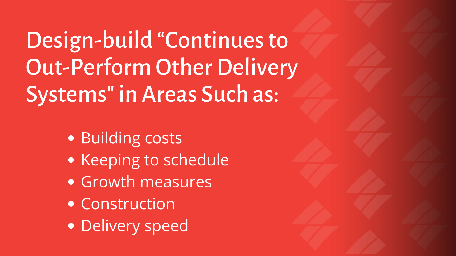 a red background with the words design-build