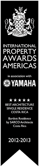 a black banner that says international property awards americas