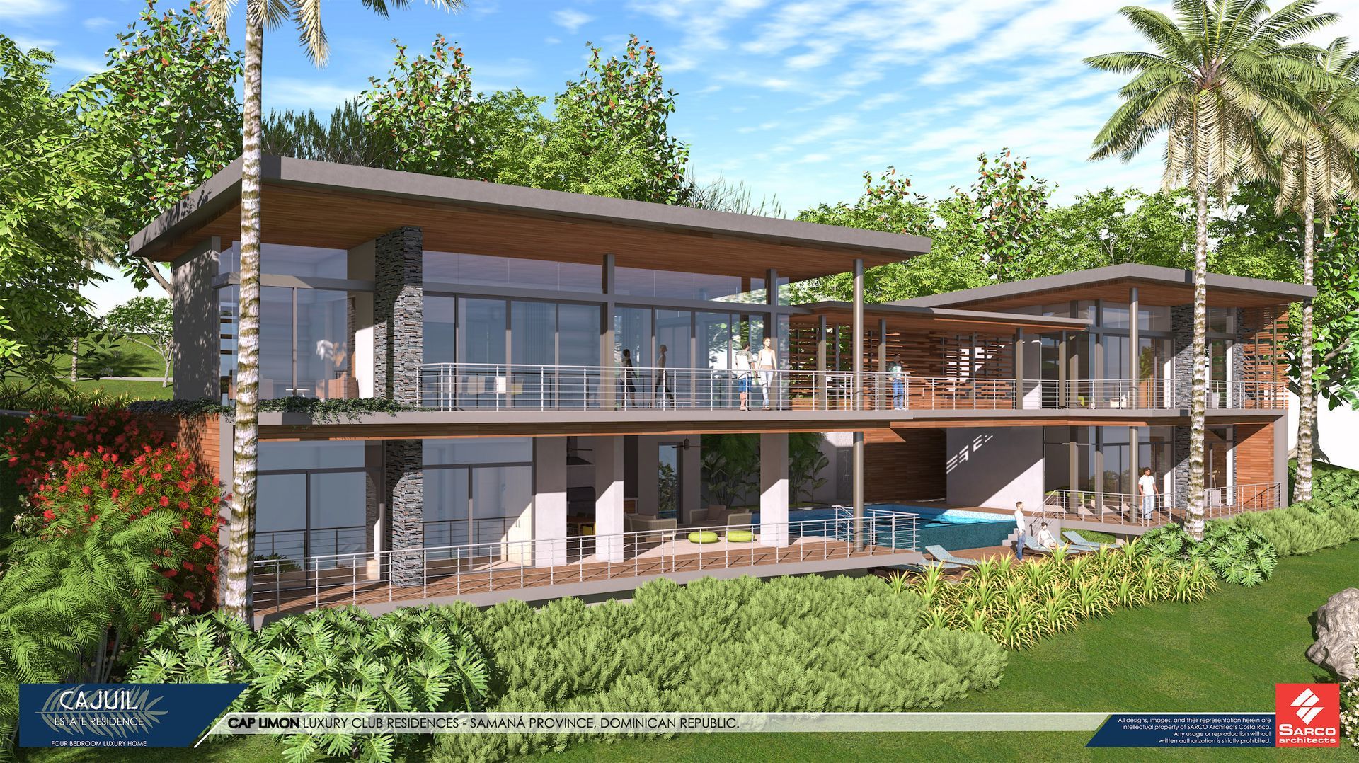 a large house with a lot of windows is surrounded by trees .