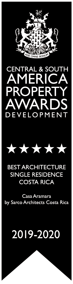 a black banner that says central & south america property awards development