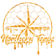 Golden compass logo with honeycomb pattern and dripping "Northern Terps" text.