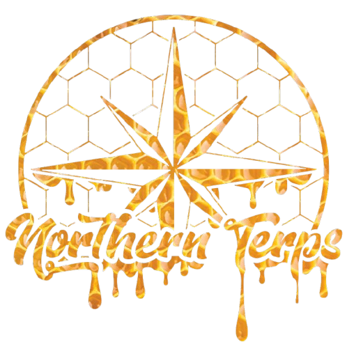 Golden compass logo with honeycomb pattern and dripping "Northern Terps" text.