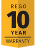 REGO 10 Year Warranty Graphic