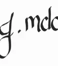 A black and white image of a handwritten name.