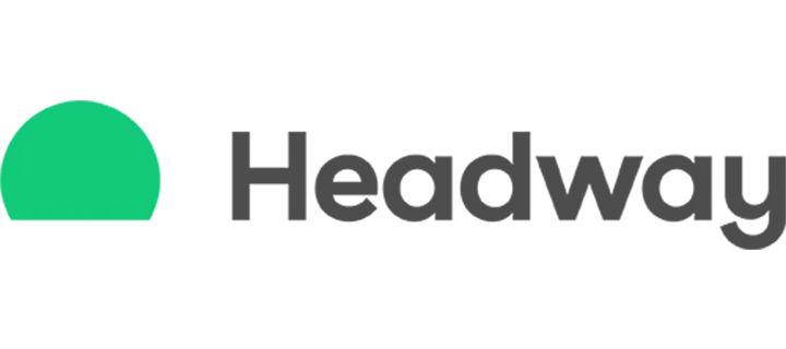 The headway logo has a green circle in the middle of it.