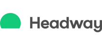 The headway logo has a green circle in the middle of it.