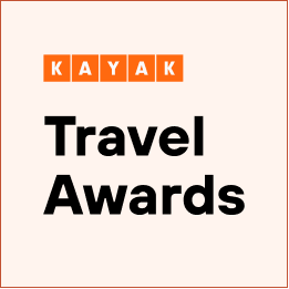 KAYAK Travel Awards logo with orange and black text on a white background