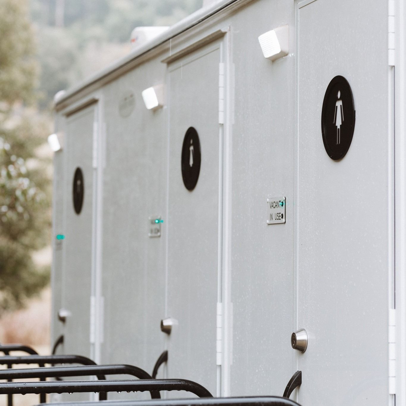 A Row of Toilet is Parked — Absoloo Hire Pty Ltd in Forster, NSW