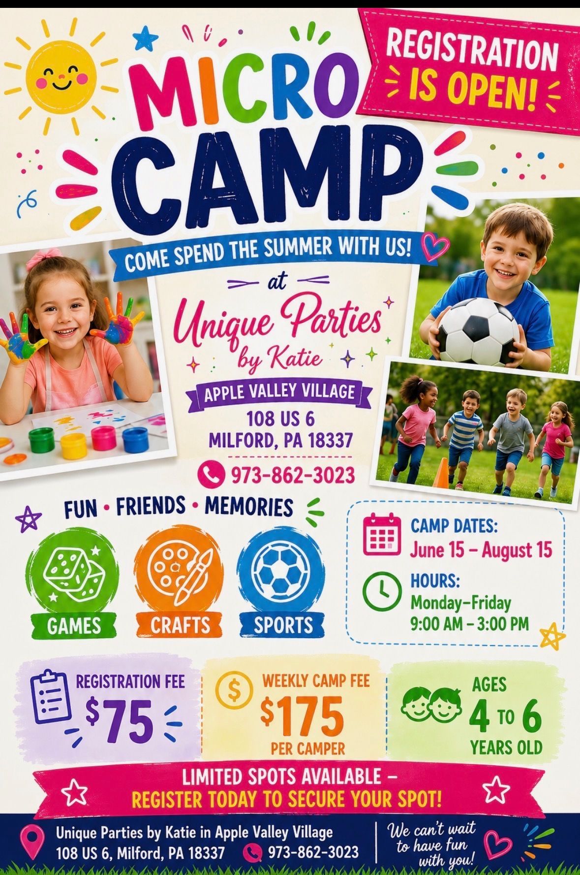 Micro Camp registration flyer