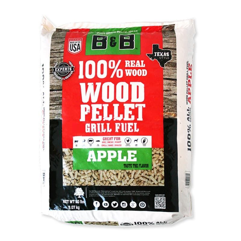 Learn More Bag of B&B Apple Wood Pellets for smoker, pellets for smoking, grilling wood pellets, grilling with pellets