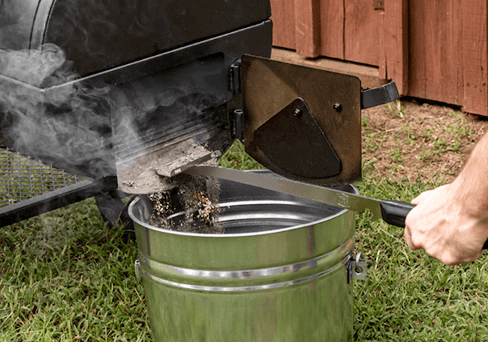 Source: Oklahoma Joe's Cleaning ash from a pellet grill into a bucket