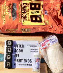 Bag of B&B briquets sitting next to the ingredients