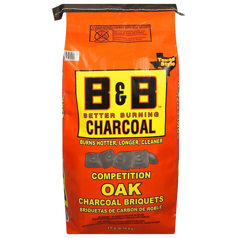 17.6 lb bag of B&B Oak Charcoal Competition Briquets or charcoal briquets
