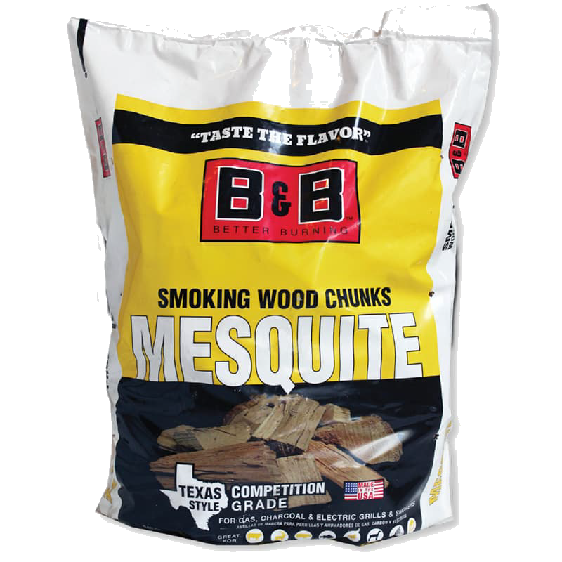 549 cubic inch bag of B&B Mesquite Wood Chunks for smoking