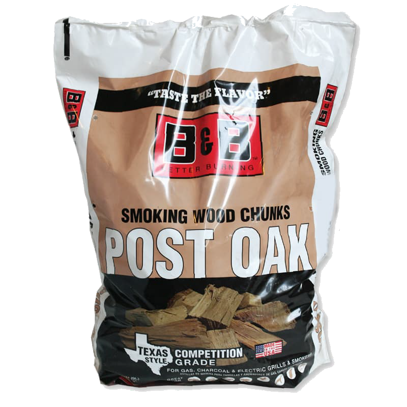 549 cubic inch bag of B&B Post Oak Wood Chunks for smoking, oak smoking wood, oak wood for smoker