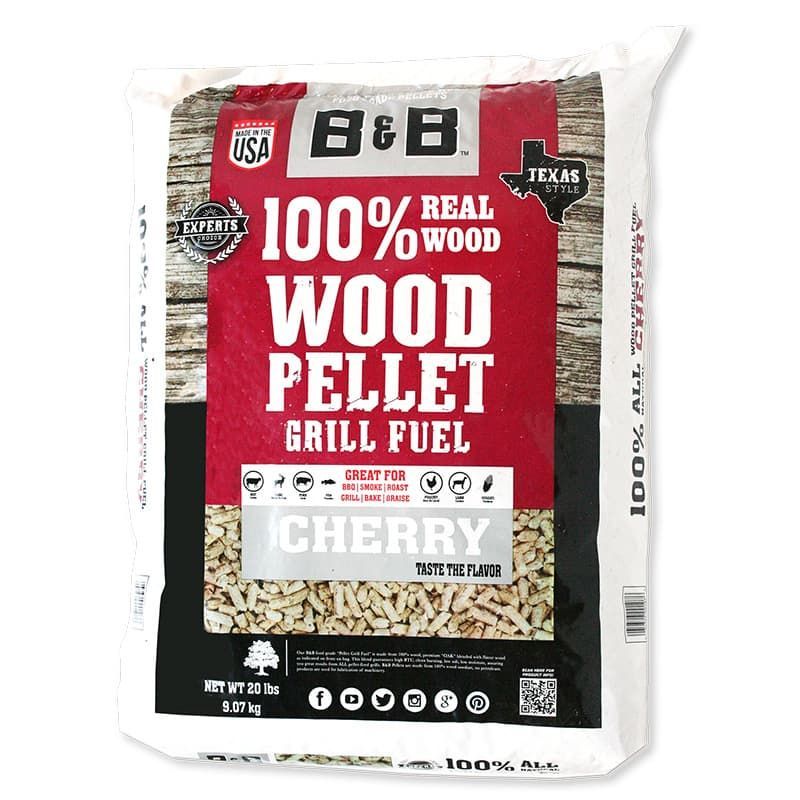 Learn More Bag of B&B Cherry Wood Pellets for smoker, pellets for smoking, grilling wood pellets, grilling with pellets