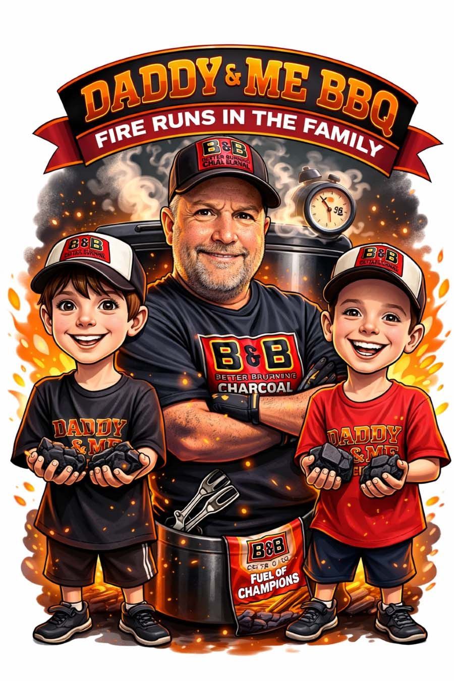 B&B Team Member Chris, Kolby & Kyle Schnautz, Pitmaster of Daddy and Me BBQ