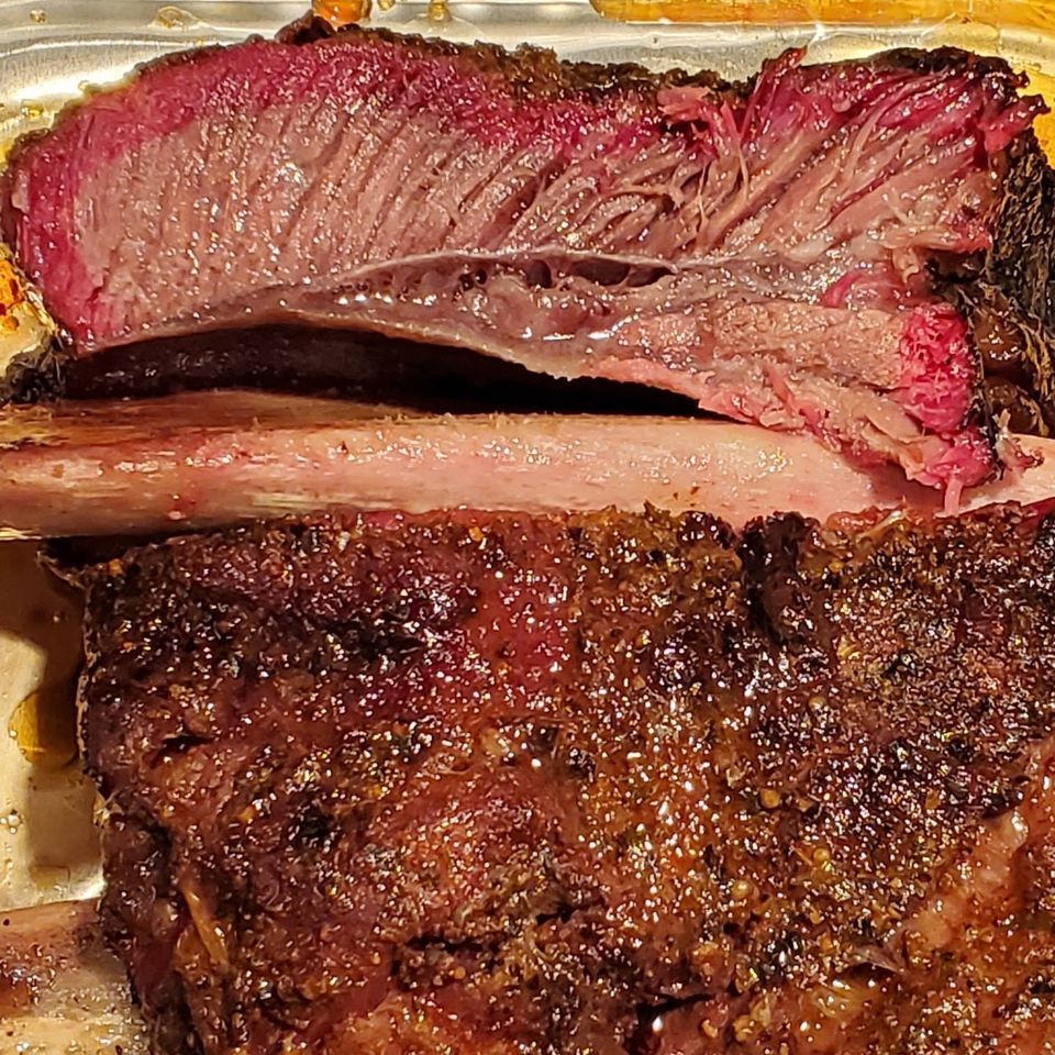 cooked beef ribs, sliced