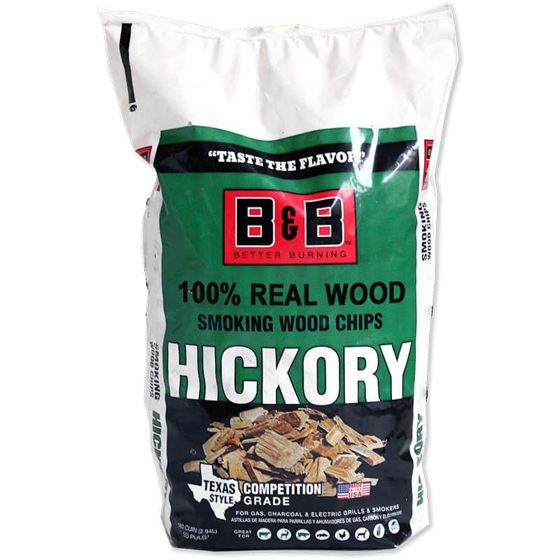 Bag of B&B Hickory Smoking Wood Chips, hickory wood chips for smoking, hickory chips, smoking chips