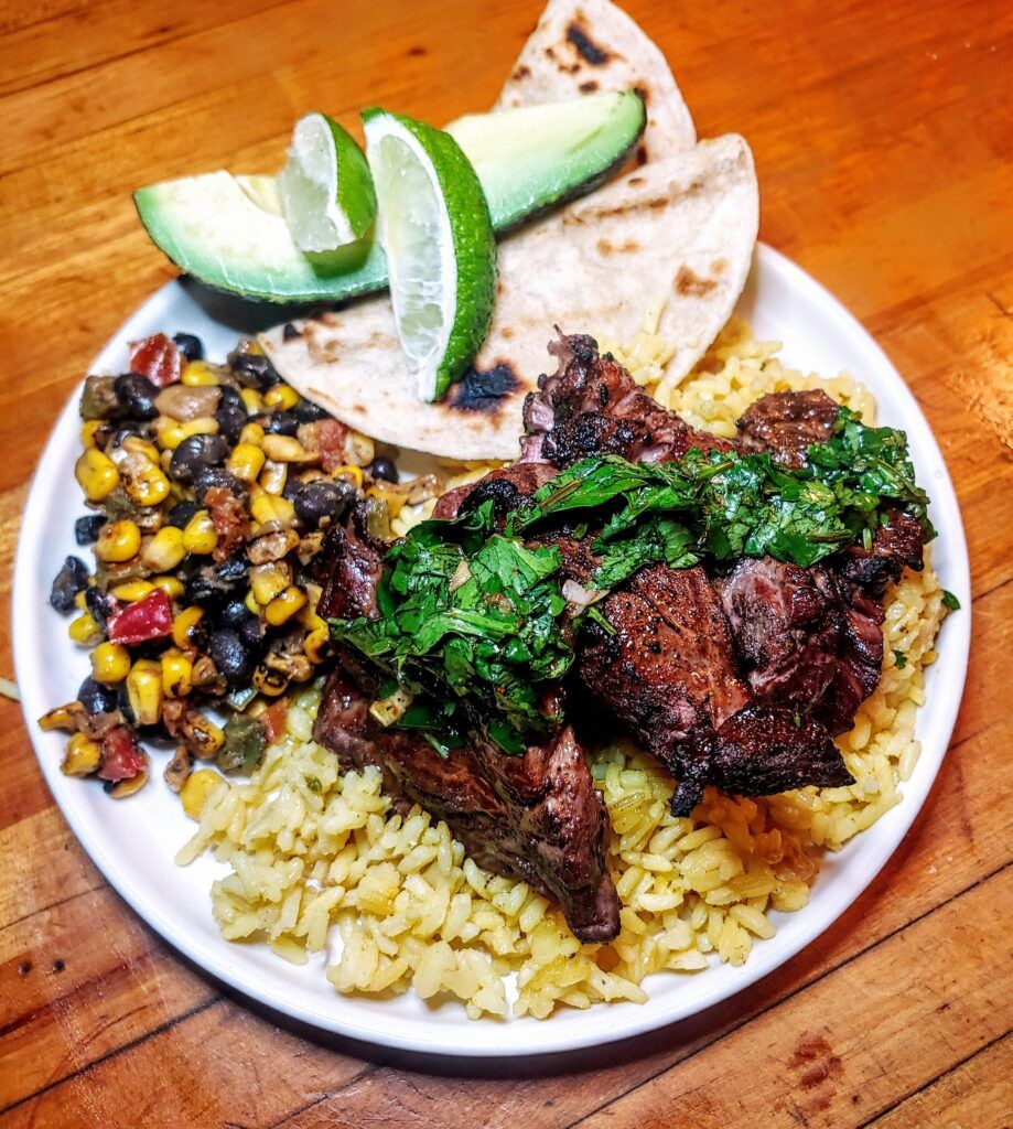 BBQ Latin Grilled Filet Mignon with Chimichurri and Grilled Tortillas