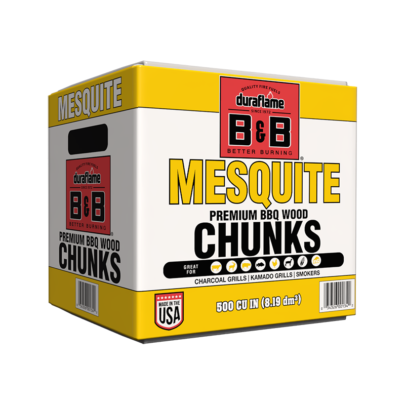 500 cubic inch box of B&B Mesquite Wood Chunks for smoking