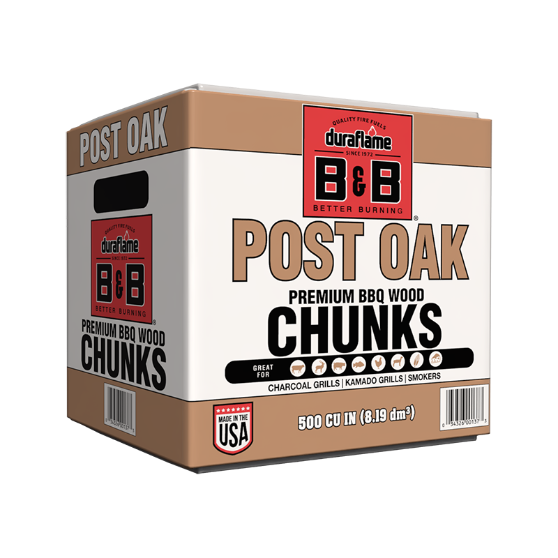 500 cubic inch boxof B&B Post Oak Wood Chunks for smoking, oak smoking wood, oak wood for smoker